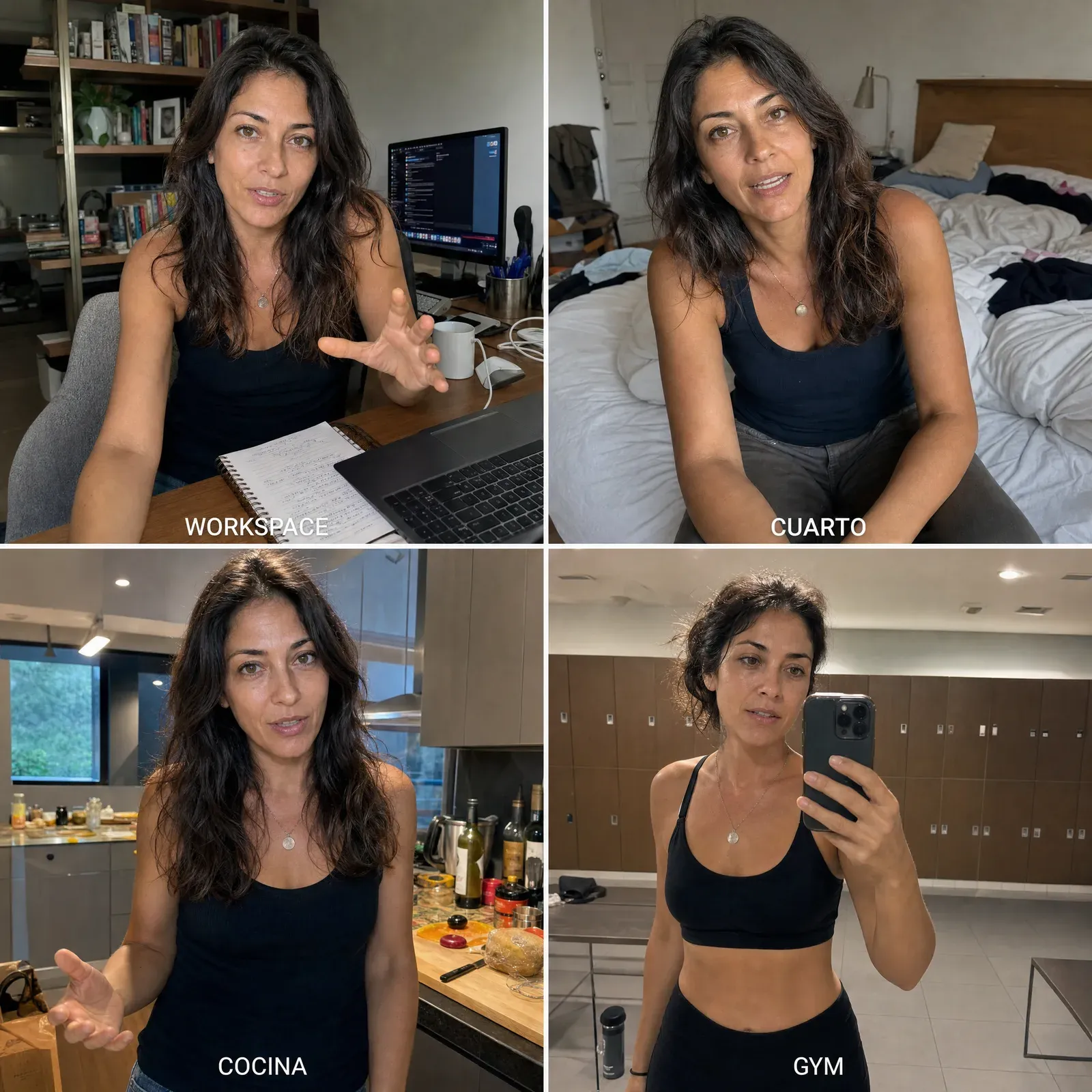 Ejemplo de consistencia en 4 escenas vlog