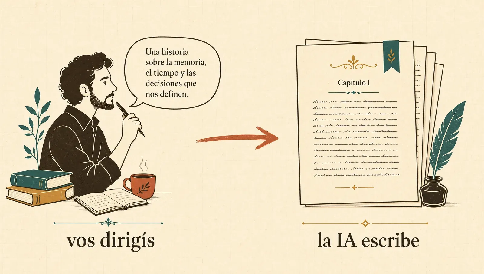 Vos dirigís la historia, la IA pone las palabras