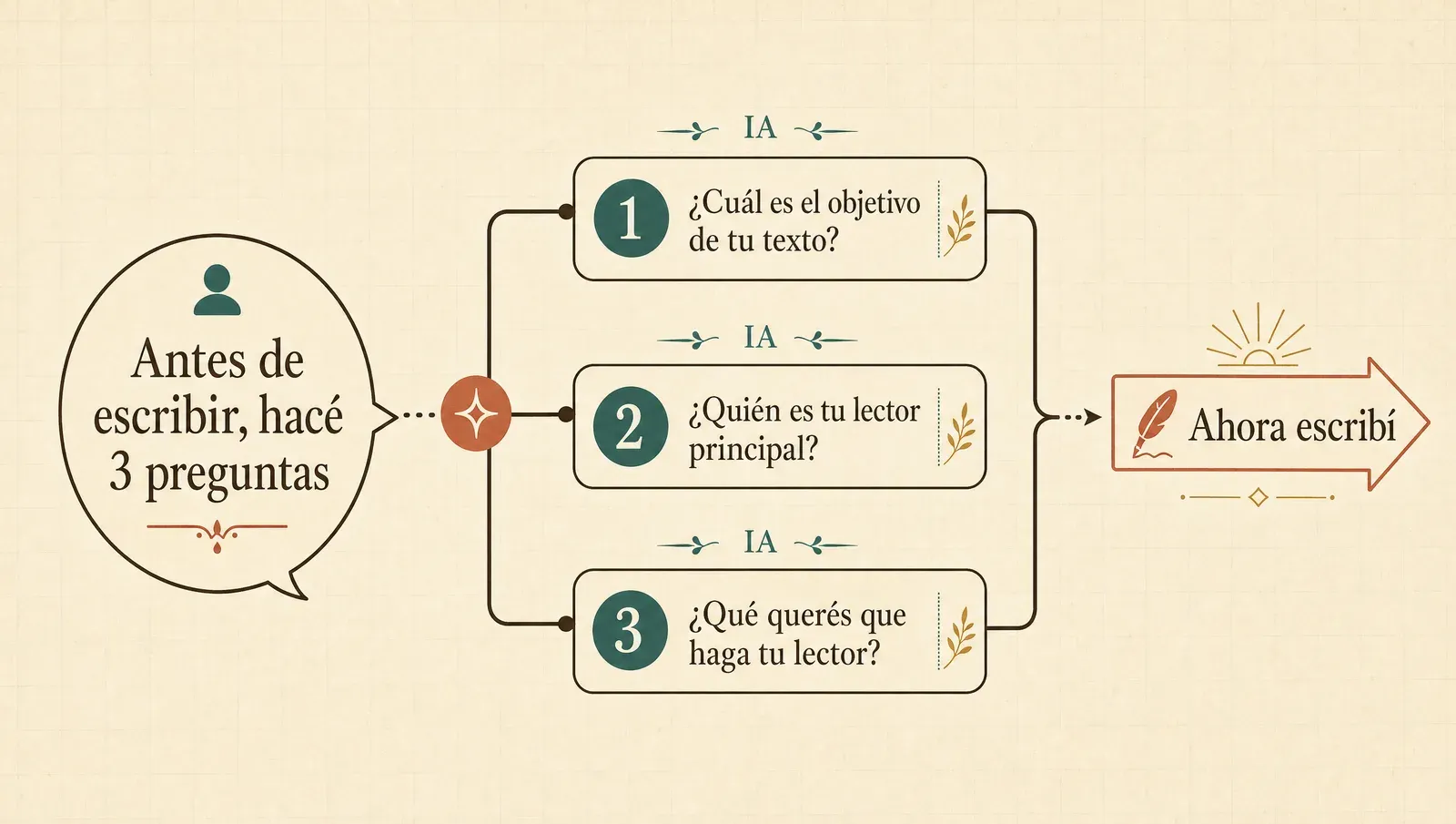 Antes de escribir, hacé 3 preguntas