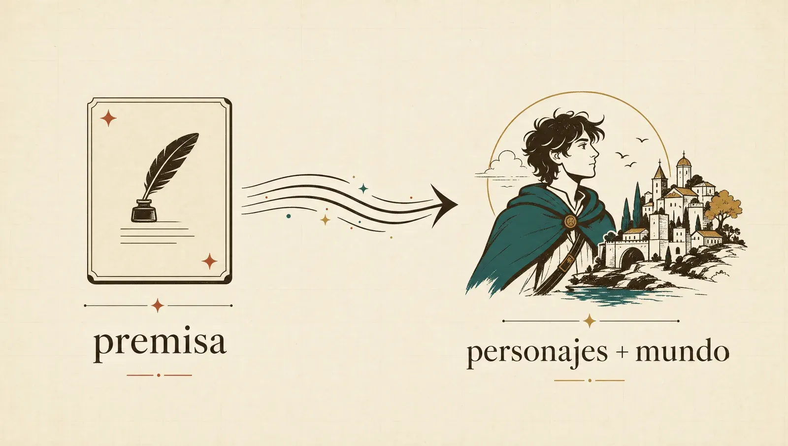 De una premisa a personajes vivos en un mundo