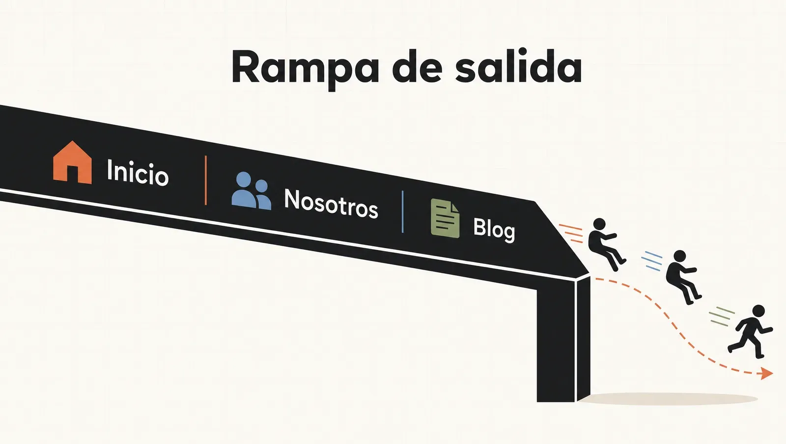 El menú de arriba es una rampa de salida: cada link se lleva gente