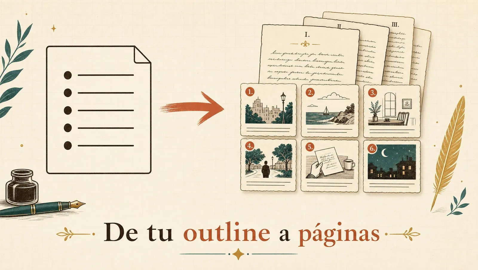 De tu outline a páginas escritas, de a una escena por vez