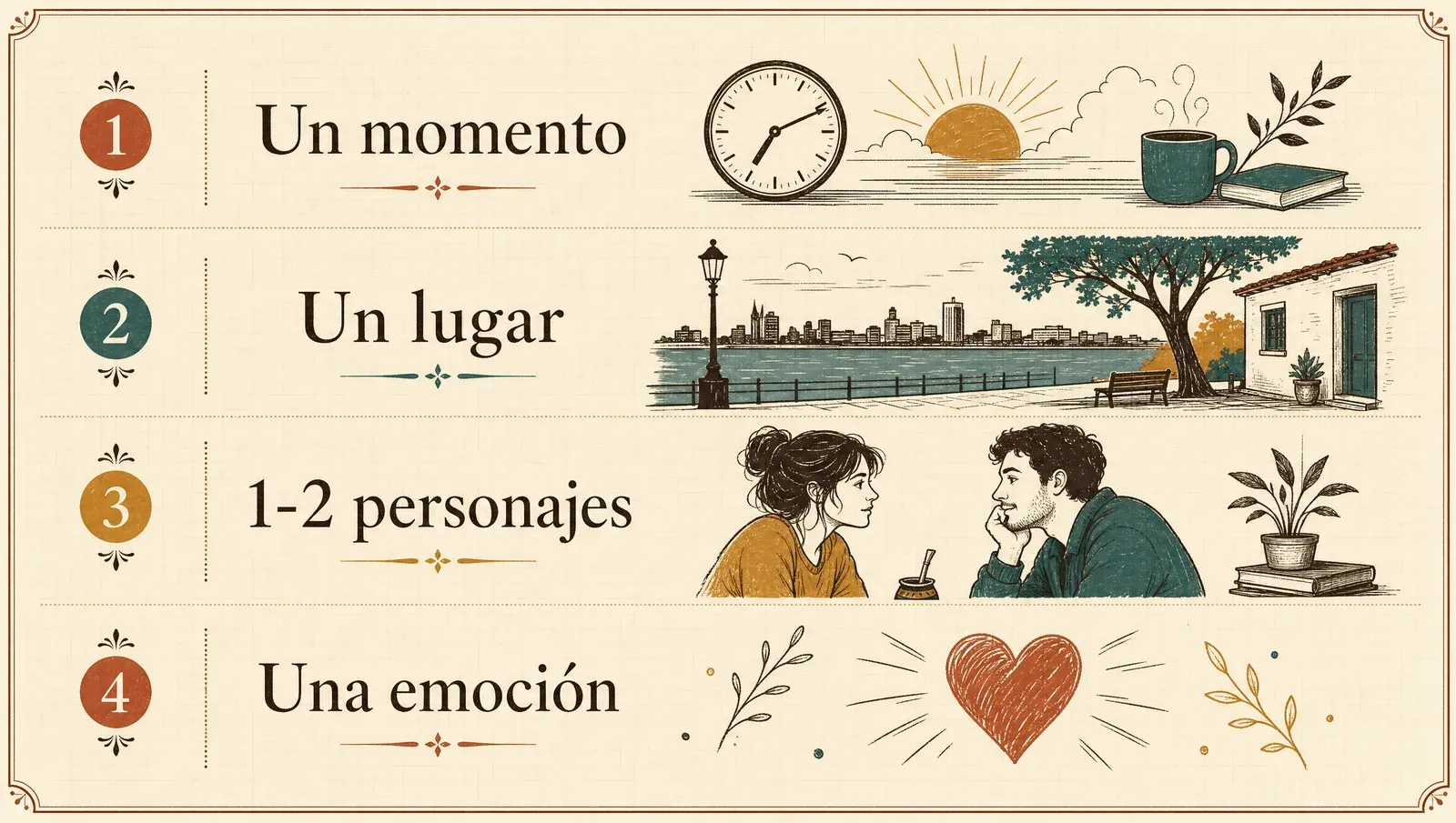 Una escena chica: un momento, un lugar, dos personajes, una emoción