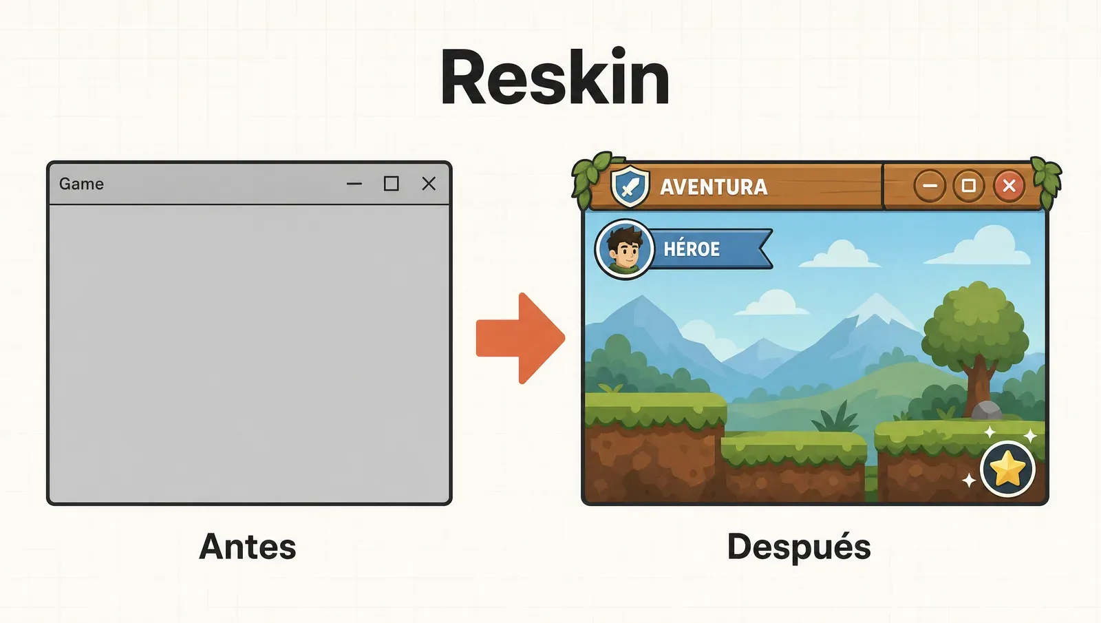 Reskin: de un juego genérico a uno con tema, nombre y un giro propio
