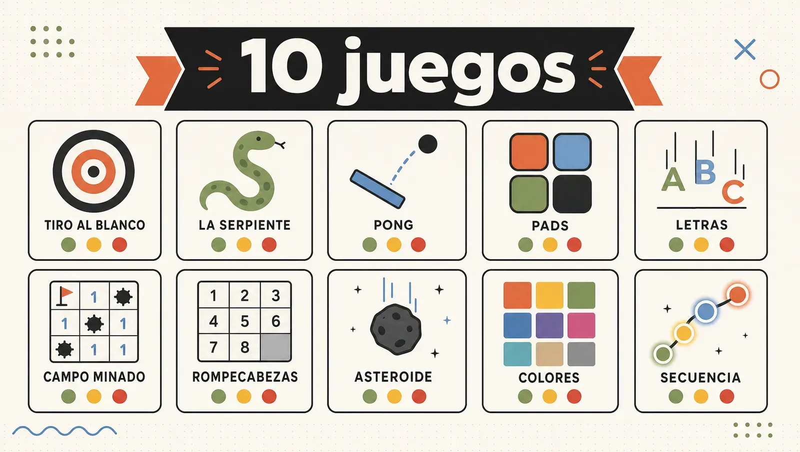Pack de prompts probados: un menú de 10 juegos por dificultad