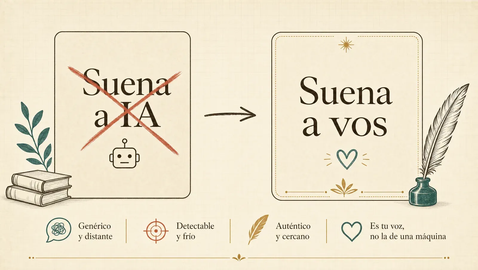 Una escena con tics de IA que se transforma en una escena que suena humana