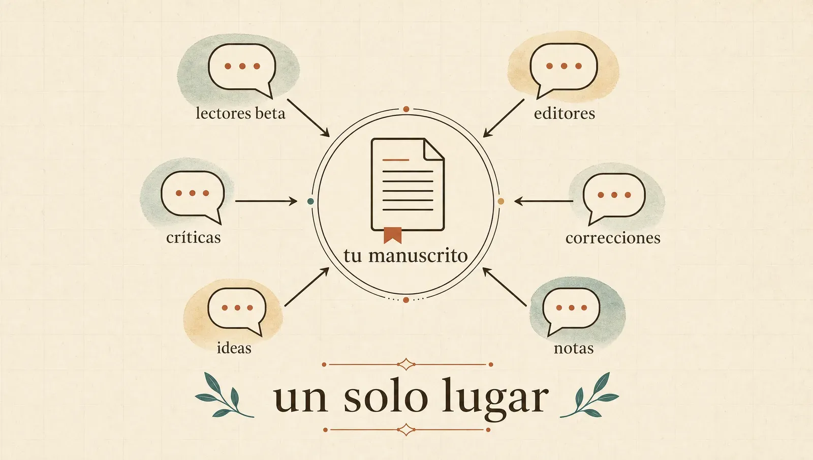 El manuscrito vive en un solo documento, no repartido en mil chats