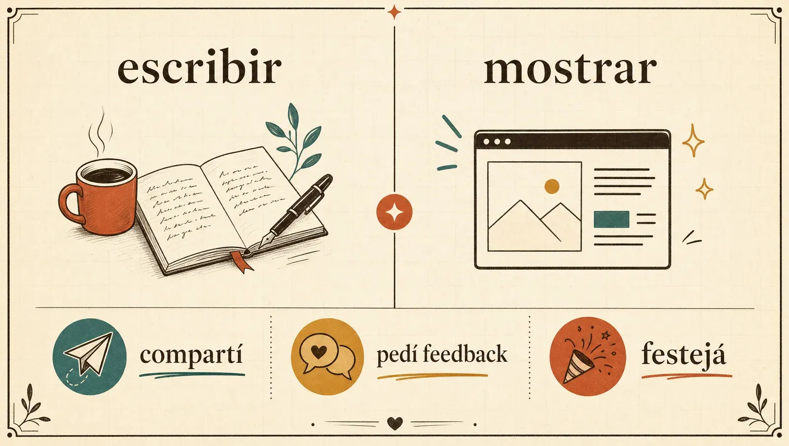 El otro 50%: compartir, pedir feedback y festejar lo que escribiste