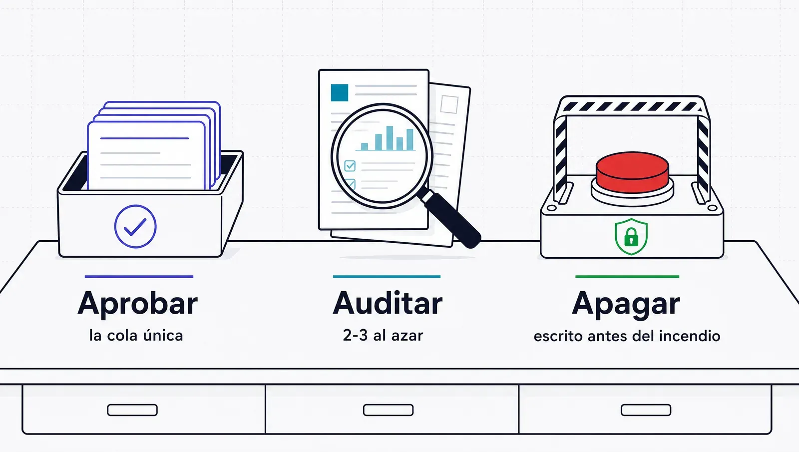 Los tres trabajos del dueño de sistemas: la cola de aprobaciones, la auditoría muestral y el botón rojo