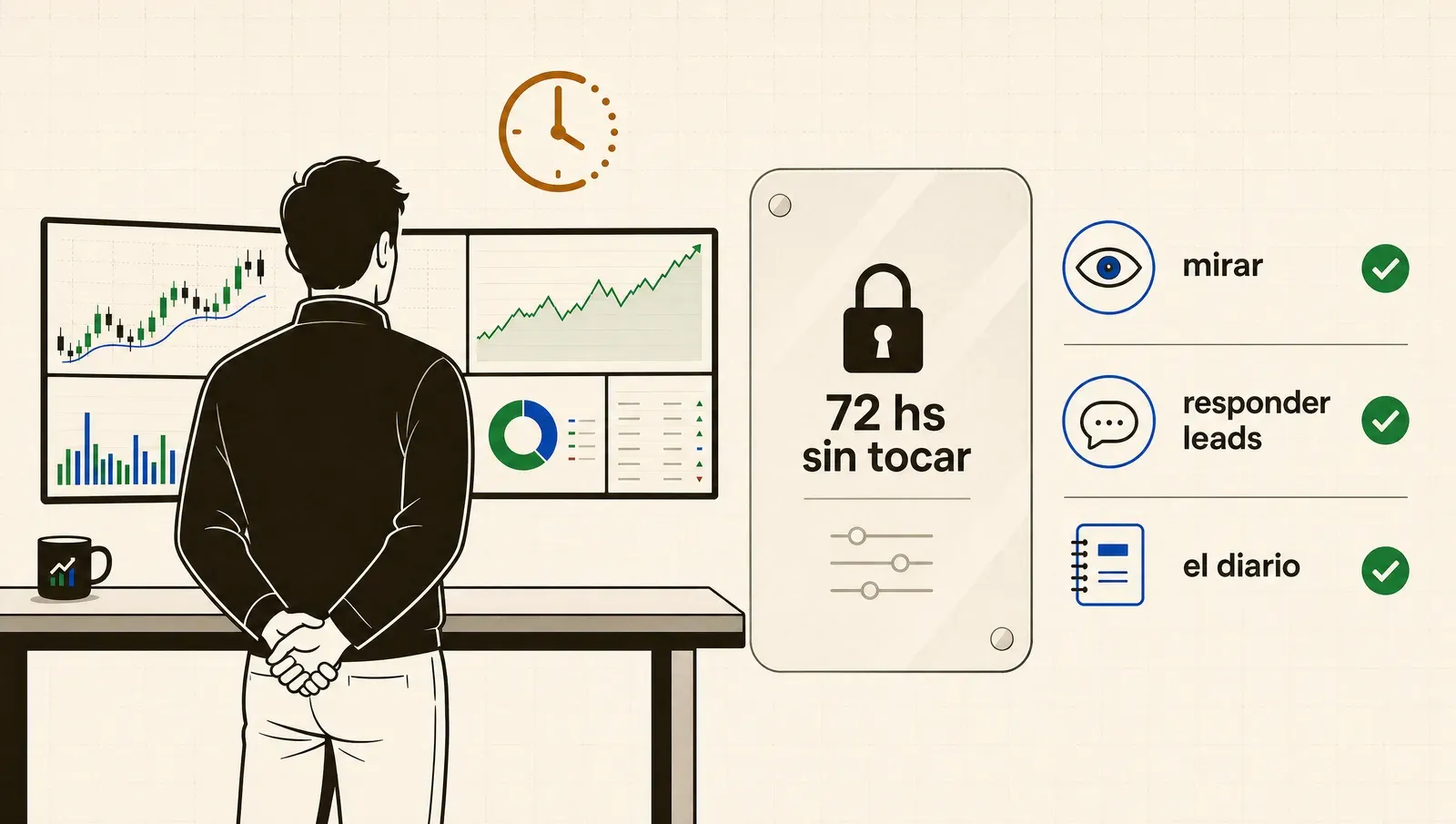 Las 72 horas de manos quietas: mirar sin tocar, responder los leads, escribir el diario